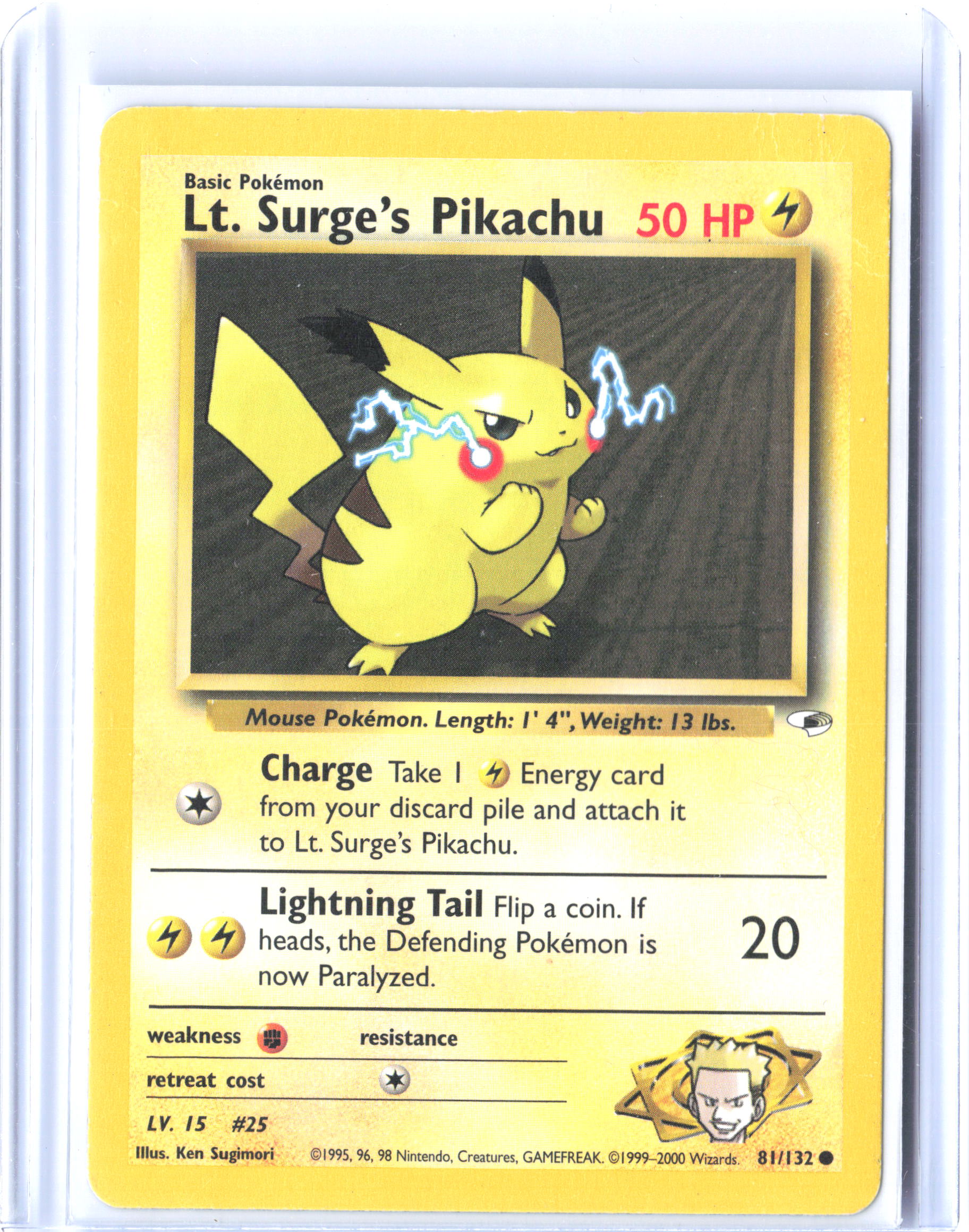 Gym Heroes #081/132 Lt. Surge's Pikachu