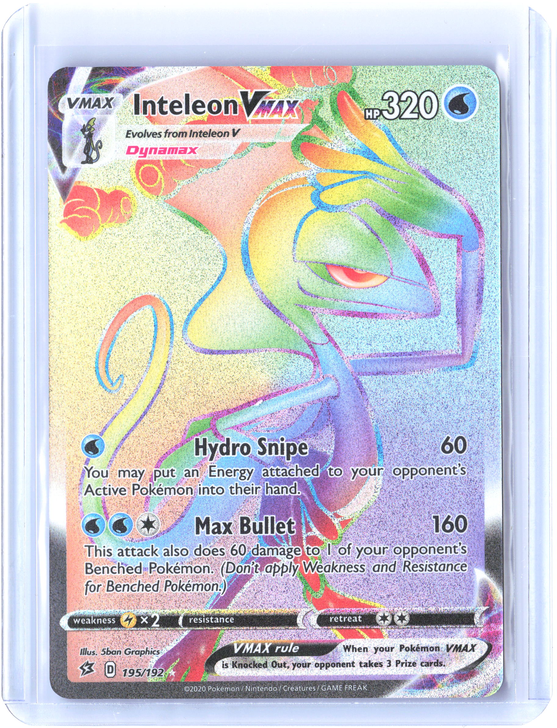 SWSH02: Rebel Clash #195/192 Inteleon VMAX (Secret)