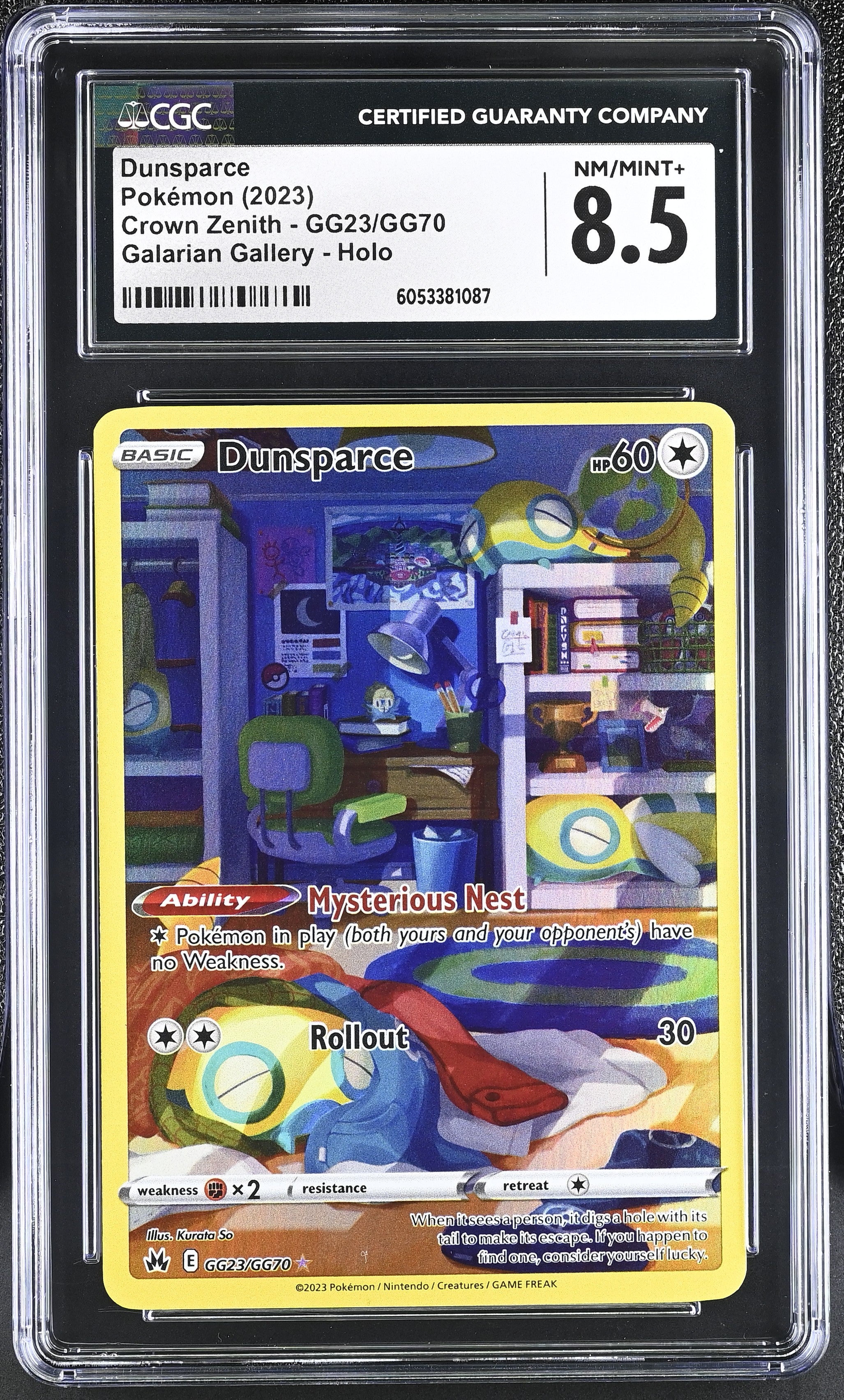 2023 Crown Zenith #GG23/GG70 Dunsparce CGC 8.5