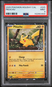 2025 Pokemon Holiday Calendar #025 Pikachu PSA 9