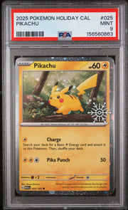 2025 Pokemon Holiday Calendar #025 Pikachu PSA 9