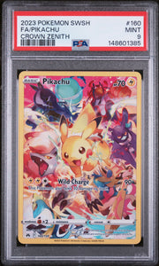 2023 Pokemon Sword And Shield Crown Zenith #160 Fa/Pikachu Crown Zenith PSA 9