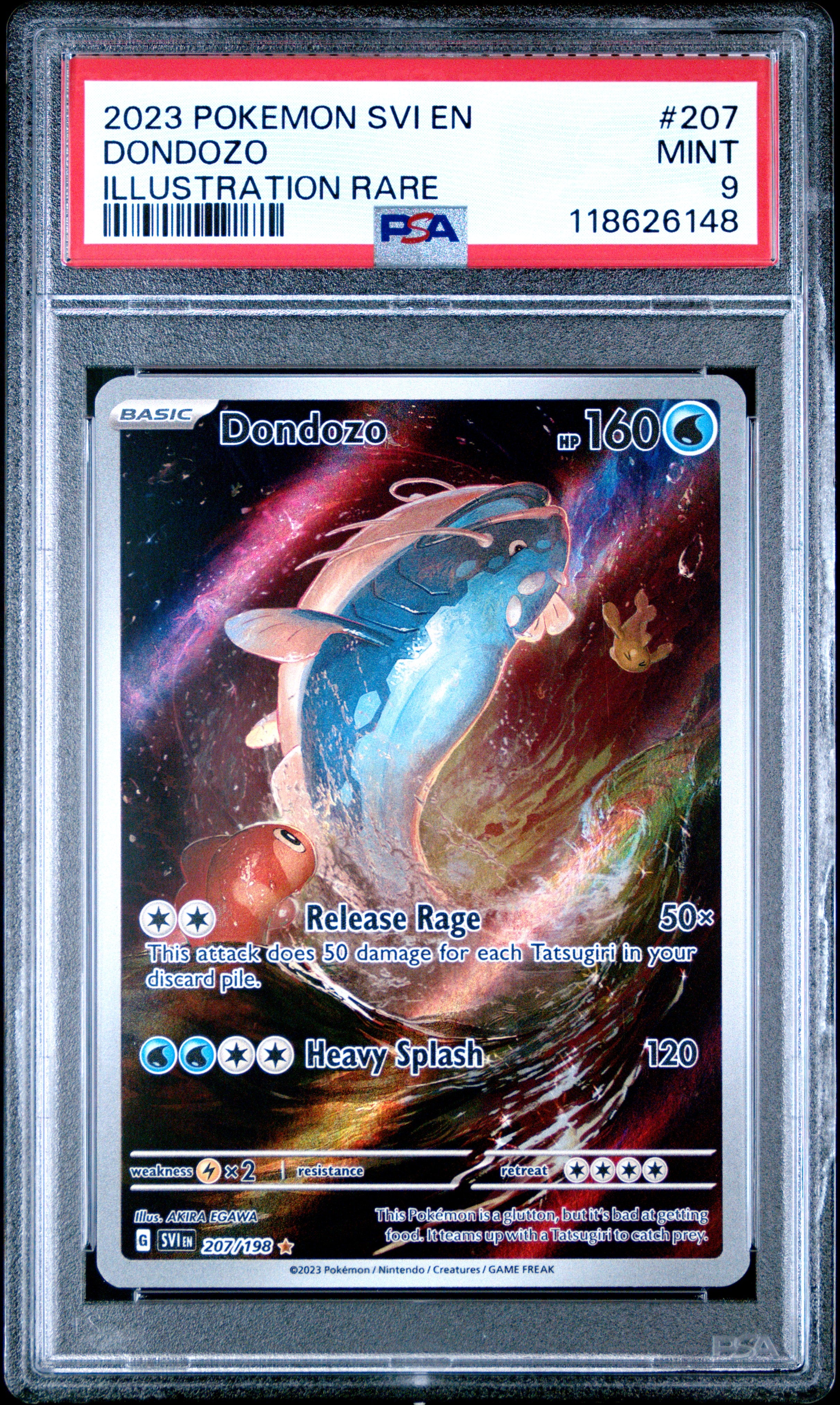 2023 Pokemon Svi En-Scarlet & Violet #207 Dondozo Illustration Rare PSA 9