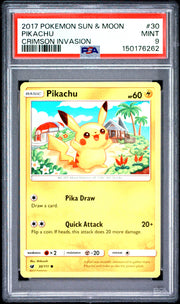 2017 Pokemon Sun & Moon Crimson Invasion #30 Pikachu Crimson Invasion PSA 9