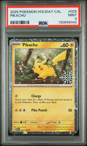 2025 Pokemon Holiday Calendar #025 Pikachu PSA 9