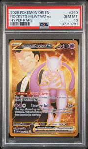 2025 Pokemon Dri En-Destined Rivals #240 Rocket'S Mewtwo Ex Hyper Rare PSA 10