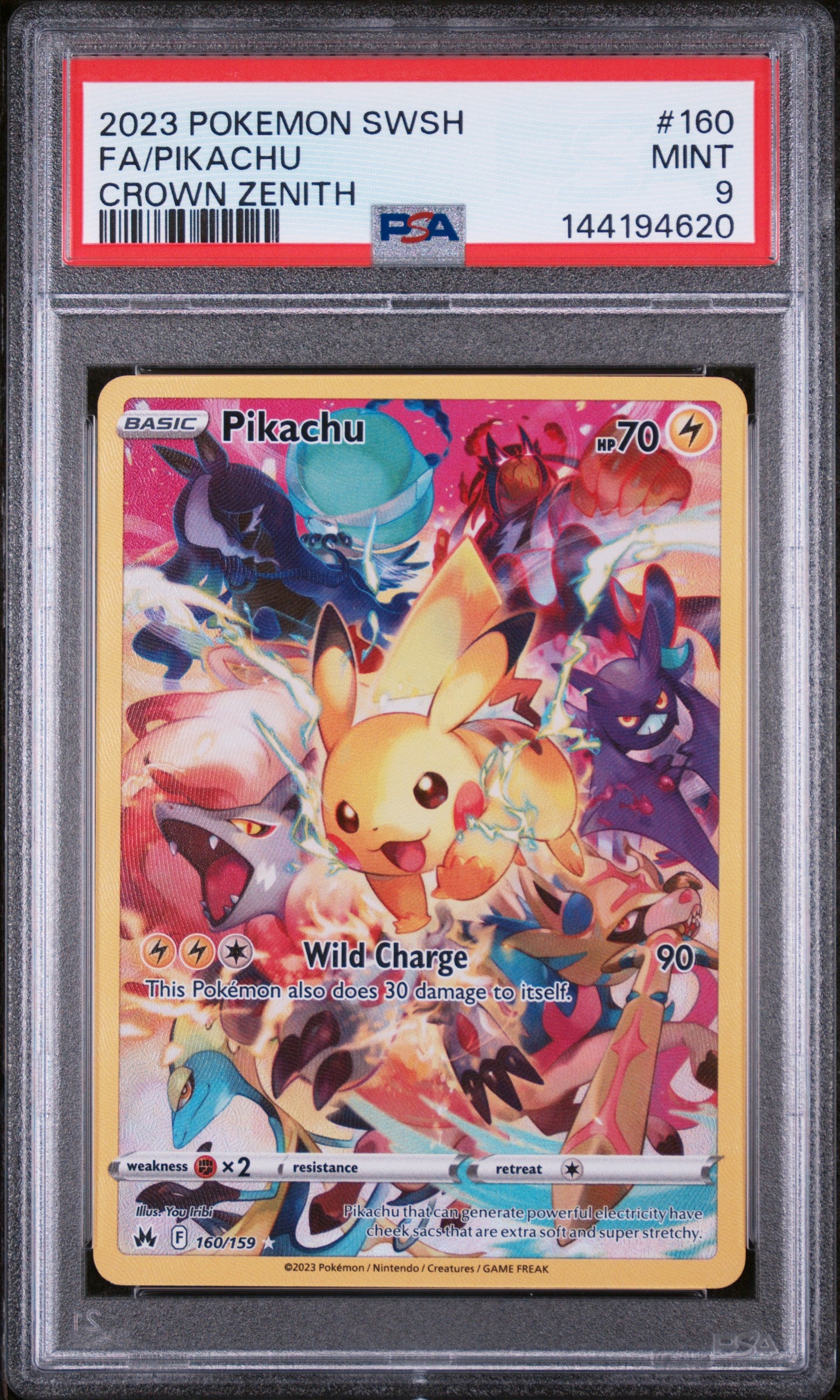 2023 Pokemon Sword And Shield Crown Zenith #160 Fa/Pikachu Crown Zenith PSA 9