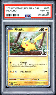 2025 Pokemon Holiday Calendar #025 Pikachu PSA 10