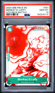 2024 One Piece Promos #061 Monkey D. Luffy Uta Deck Battle PSA 10
