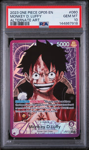 2023 One Piece Op05- #060 Monkey D. Luffy Alternate Art PSA 10