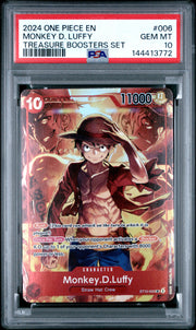 2024 One Piece Promos #006 Monkey D. Luffy Treasure Boosters Set PSA 10