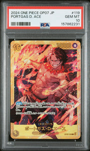 2024 One Piece Japanese Op07-500 Years In The Future #119 Portgas D. Ace PSA 10