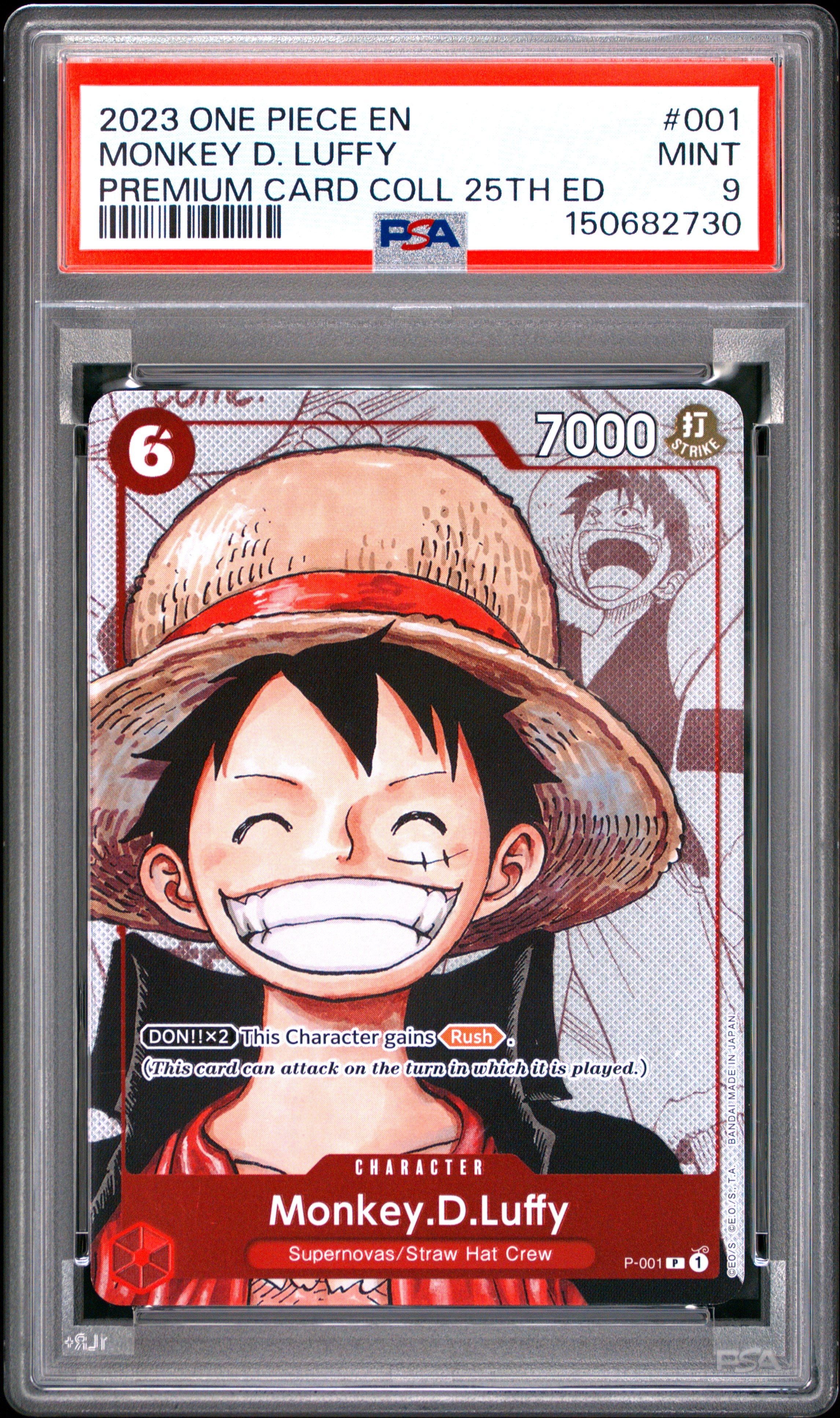 2023 One Piece Premium Card Collection 25th Edition #001 Monkey D. Luffy PSA 9