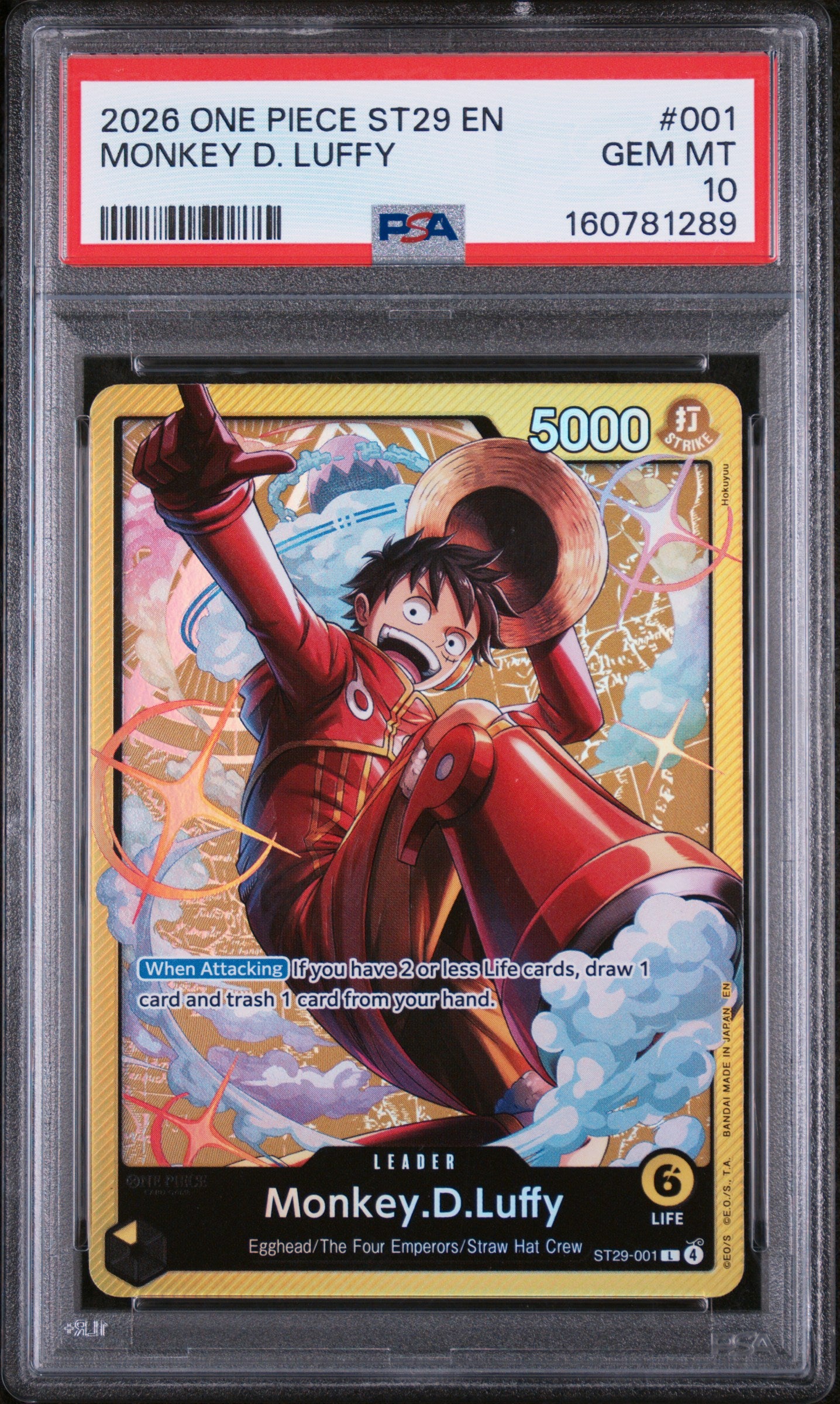 2026 One Piece Starter Deck St29-Egghead #001 Monkey D. Luffy PSA 10