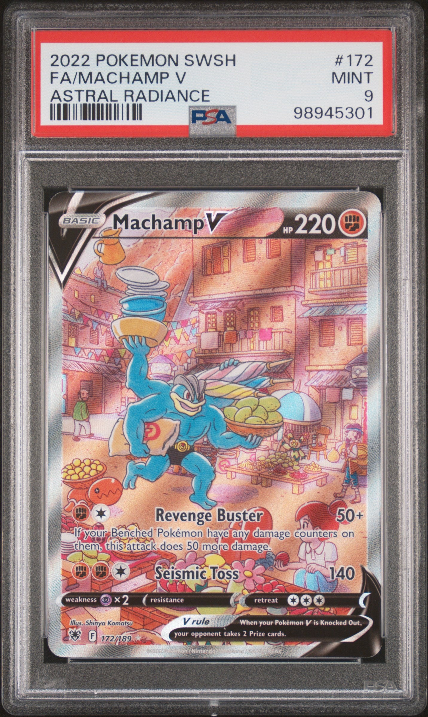 2022 Pokemon Sword & Shield  #172 Fa/Machamp V Astral Radiance PSA 9