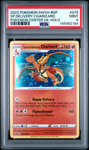 2022 Pokemon Swsh Black Star Promo #075 Sp.Delivery Charizard pc Uk-Holo PSA 9