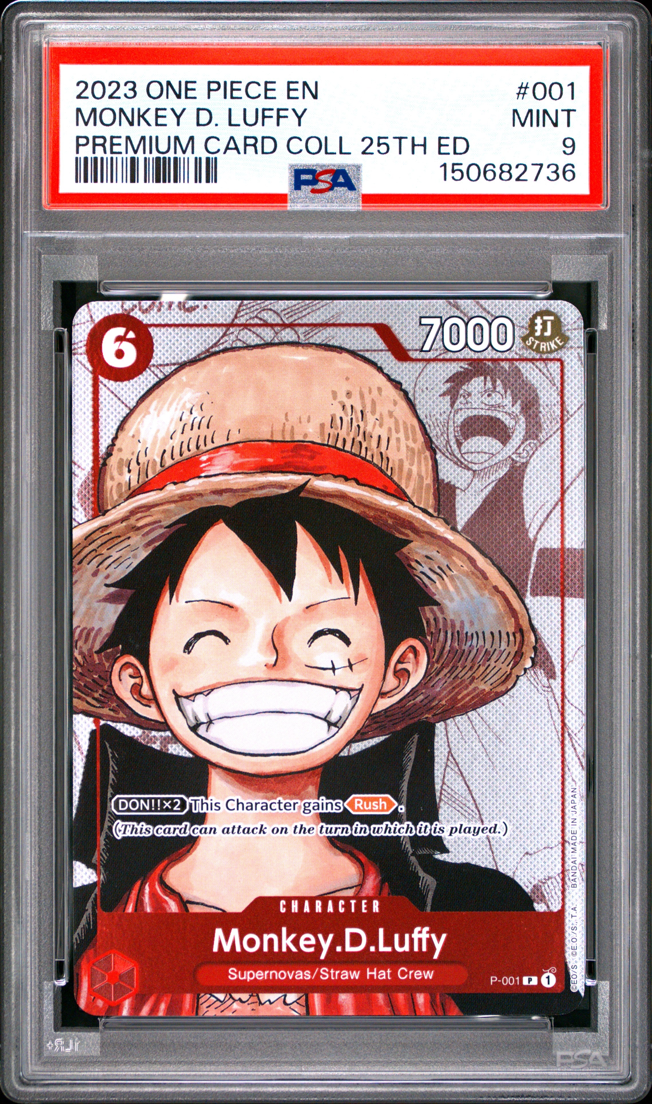 2023 One Piece Premium Card Collection 25th Edition #001 Monkey D. Luffy PSA 9