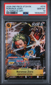 2026 One Piece Starter Deck St29-Egghead #014 Roronoa Zoro Alternate Art PSA 10