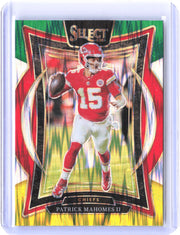 2024 Panini Select #33 Patrick Mahomes II Red & Yellow Prizm Shock