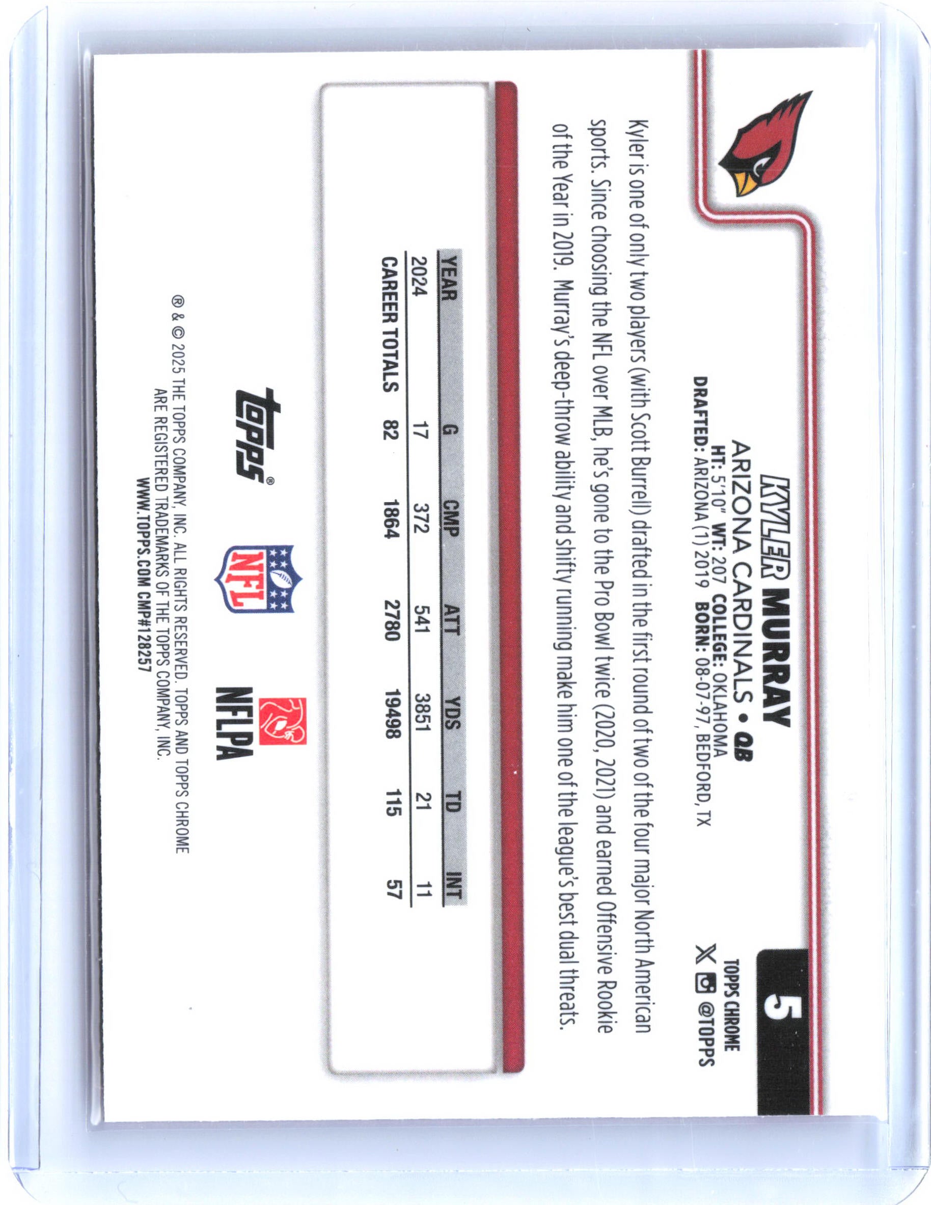 2025 Topps Chrome #5 Kyler Murray
