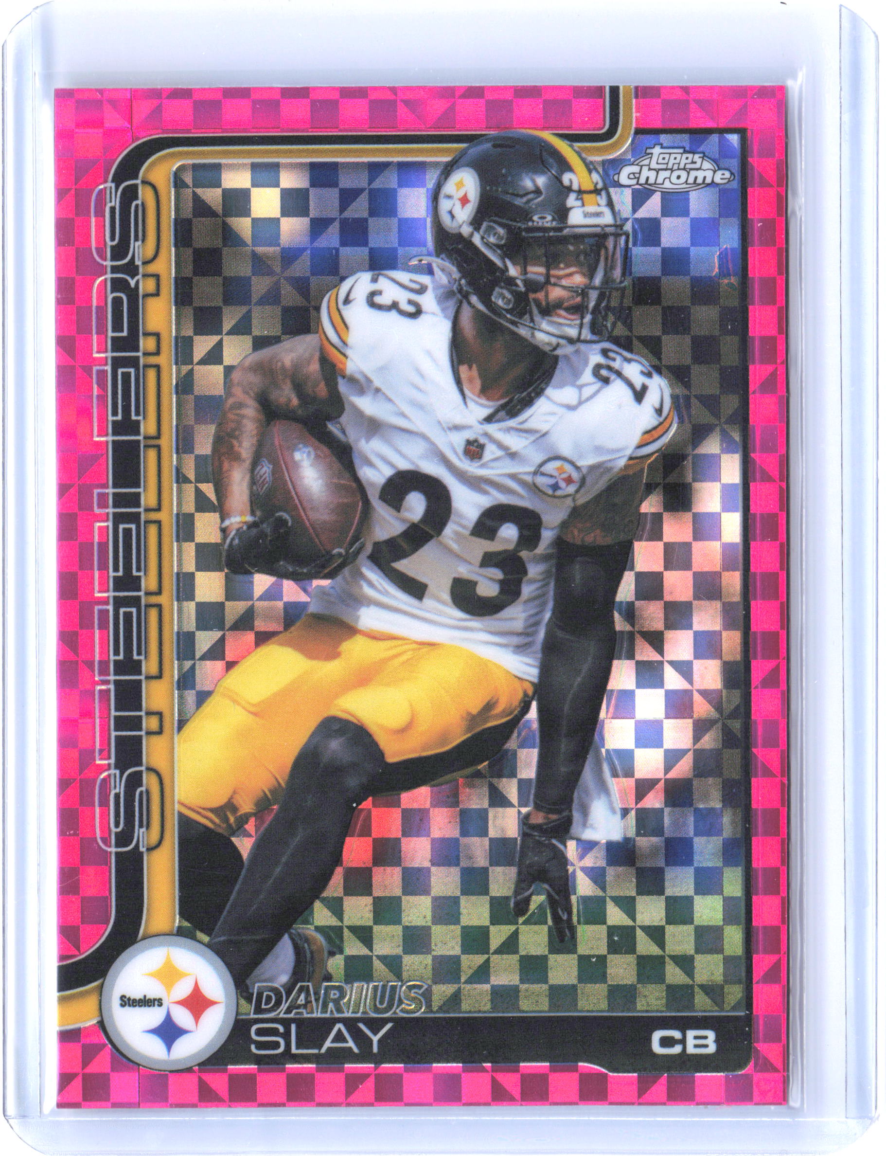 2025 Topps Chrome #259 Darius Slay Hot Pink X-Fractor