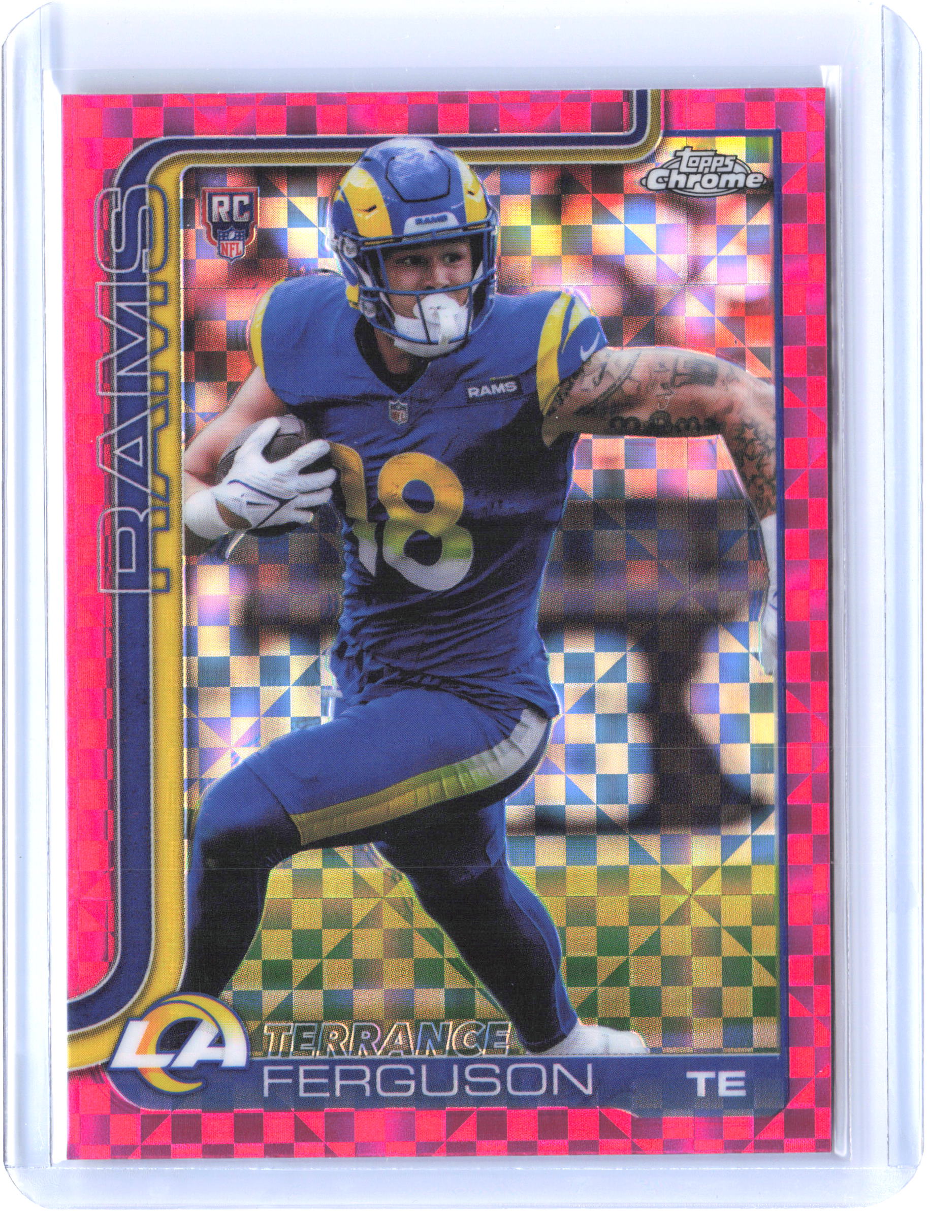 2025 Topps Chrome #335 Terrance Ferguson Hot Pink X-Fractor