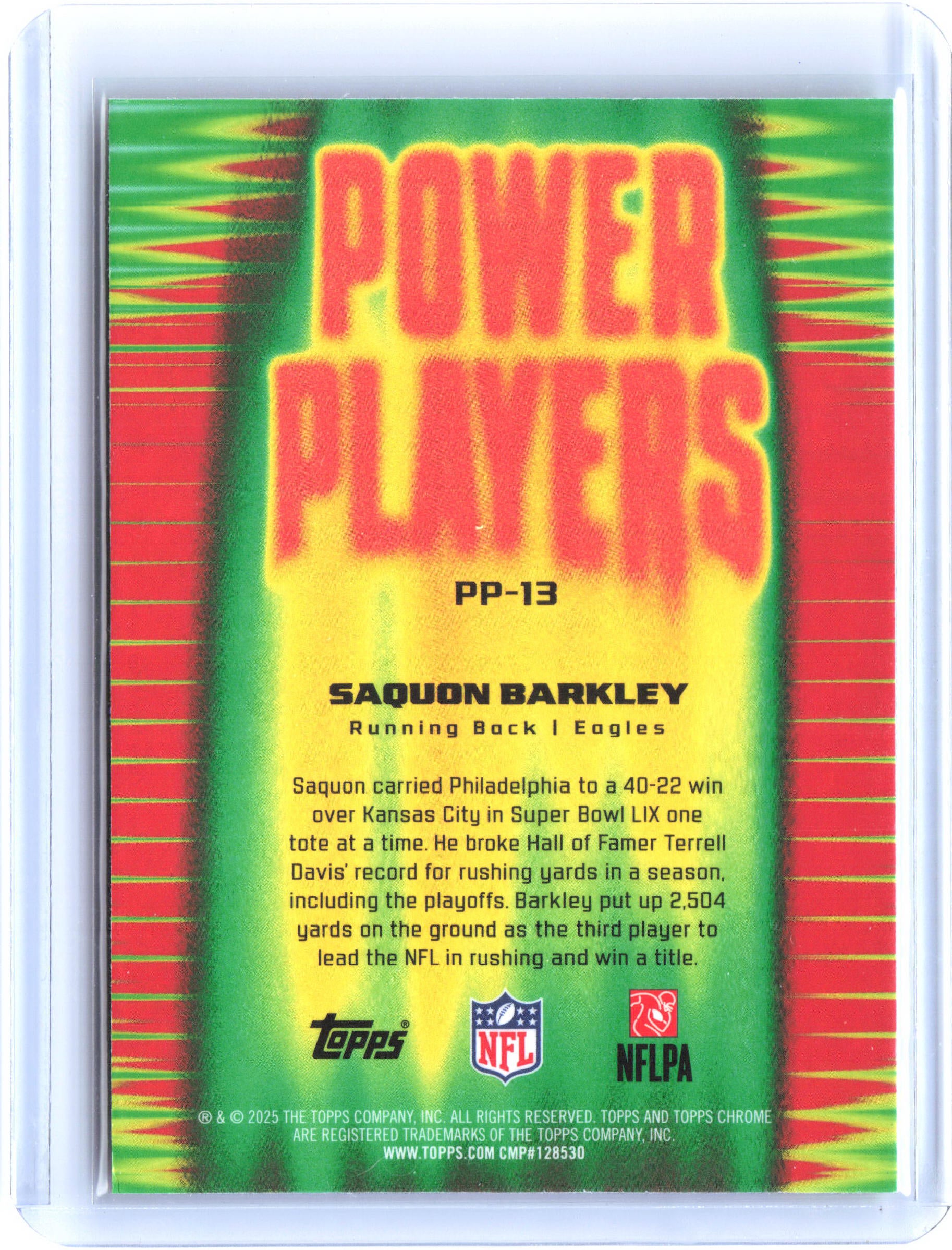 2025 Topps Chrome #PP-13 Saquon Barkley Power Players
