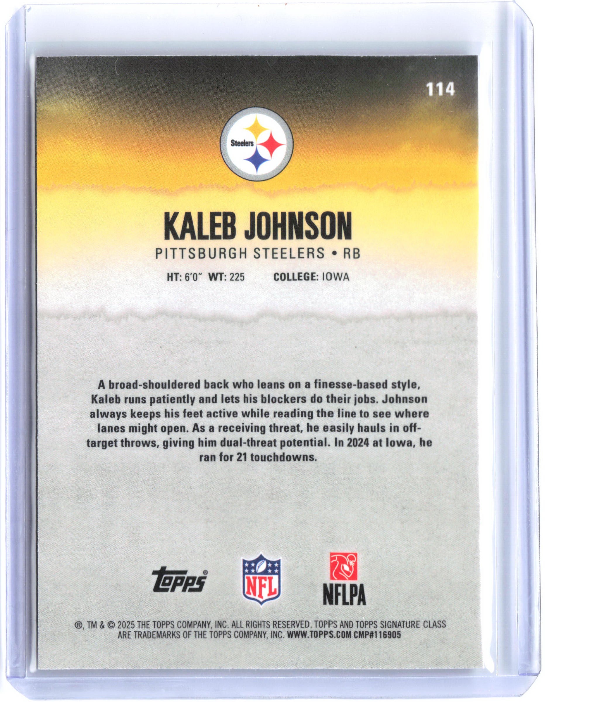 2025 Topps Signature Class #114 Kaleb Johnson
