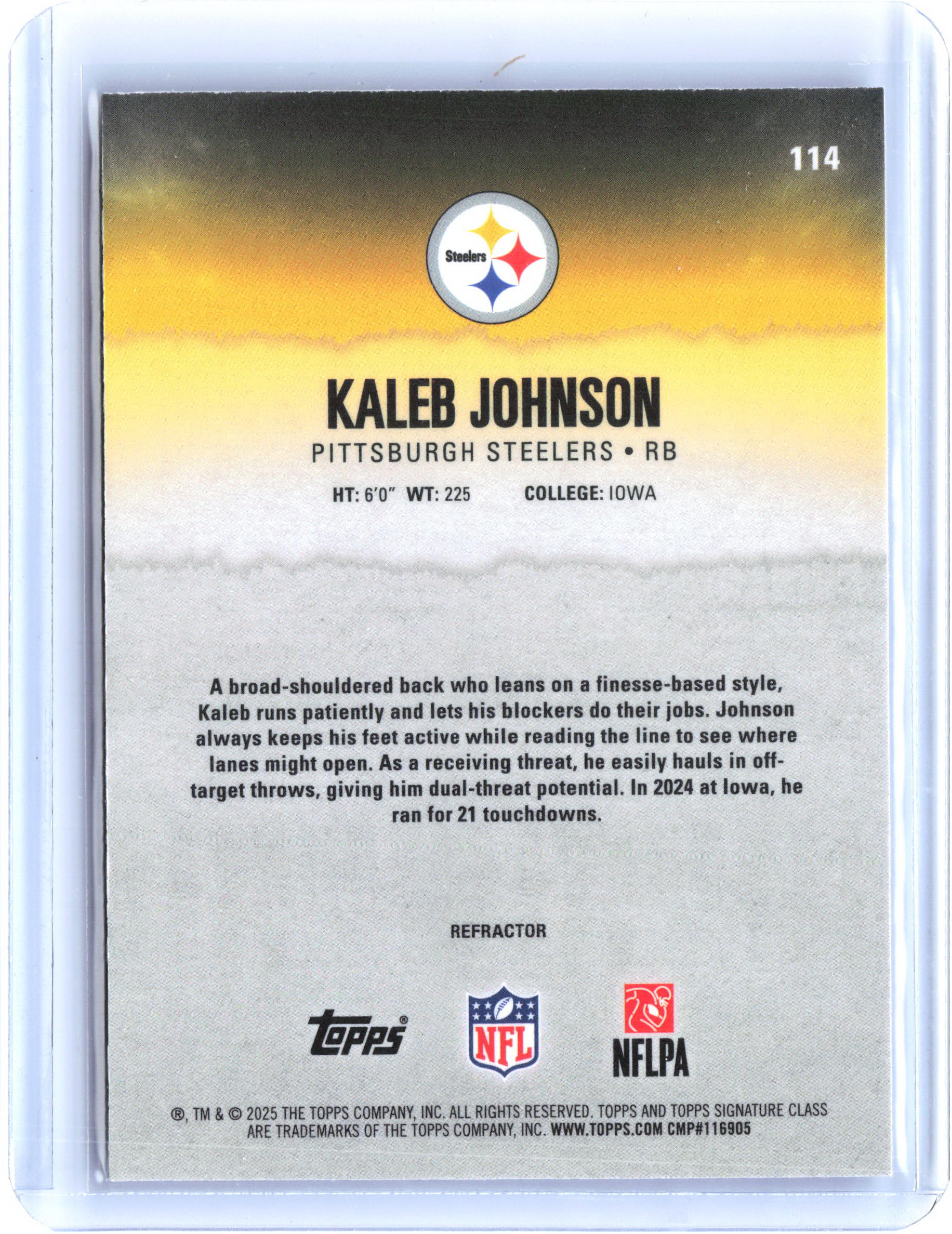 2025 Topps Signature Class #114 Kaleb Johnson
