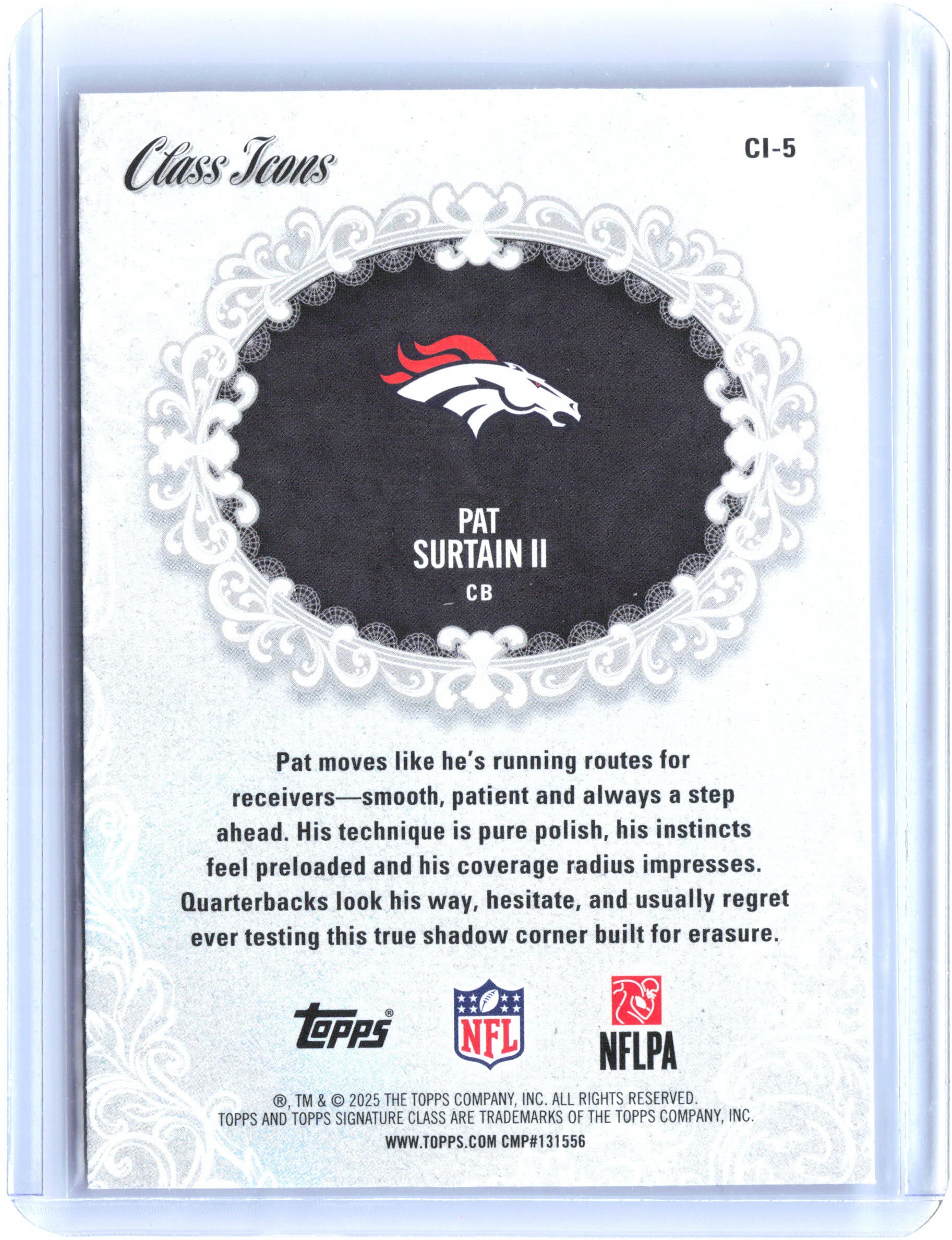 2025 Topps Signature Class #CI-5 Patrick Surtain II Class Icons