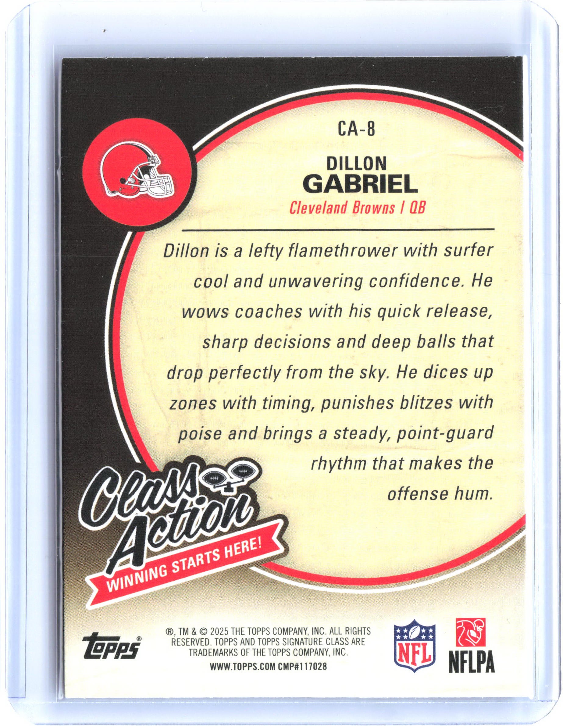 2025 Topps Signature Class #CA-8 Dillon Gabriel Class Action