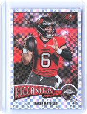 2025 Topps Chrome #1975-31 Baker Mayfield 1975 Topps Yellow Refractor #/275