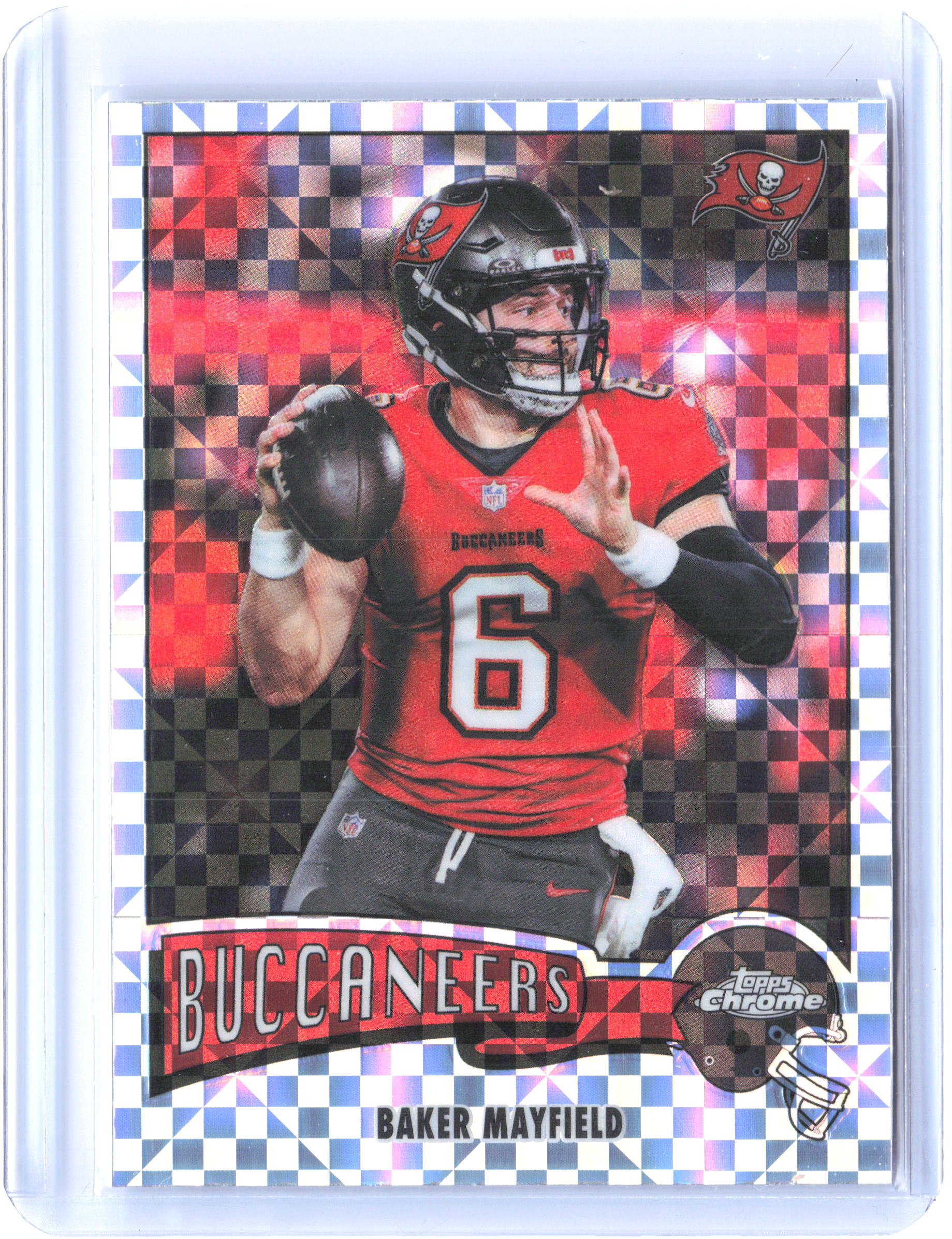 2025 Topps Chrome #1975-31 Baker Mayfield 1975 Topps Yellow Refractor #/275