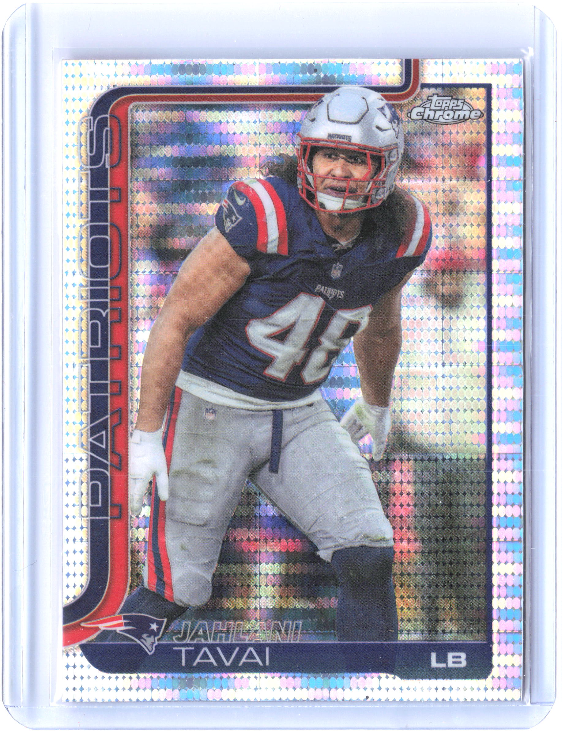 2025 Topps Chrome #213 Jahlani Tavai Pulsar Refractor