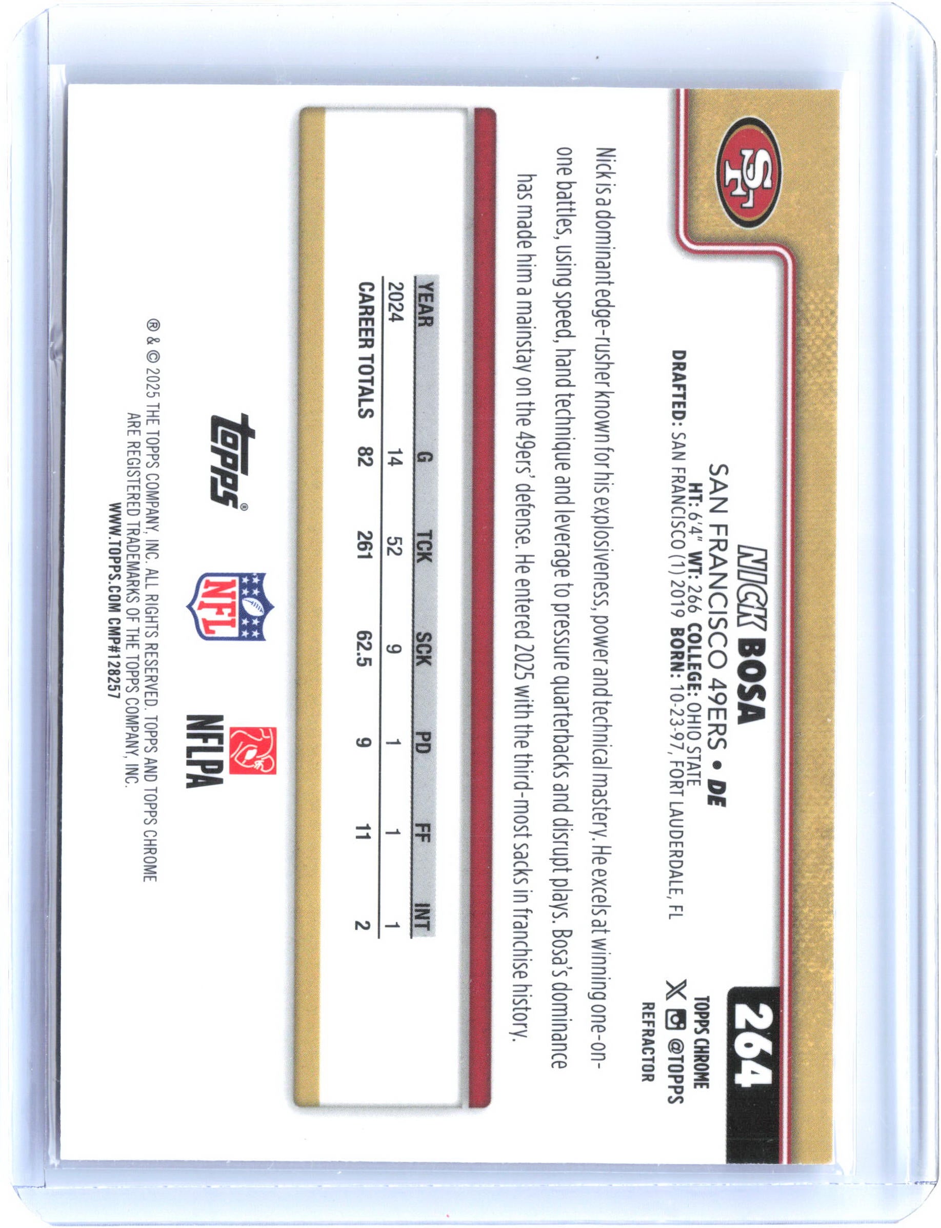 2025 Topps Chrome #264 Nick Bosa Refractor