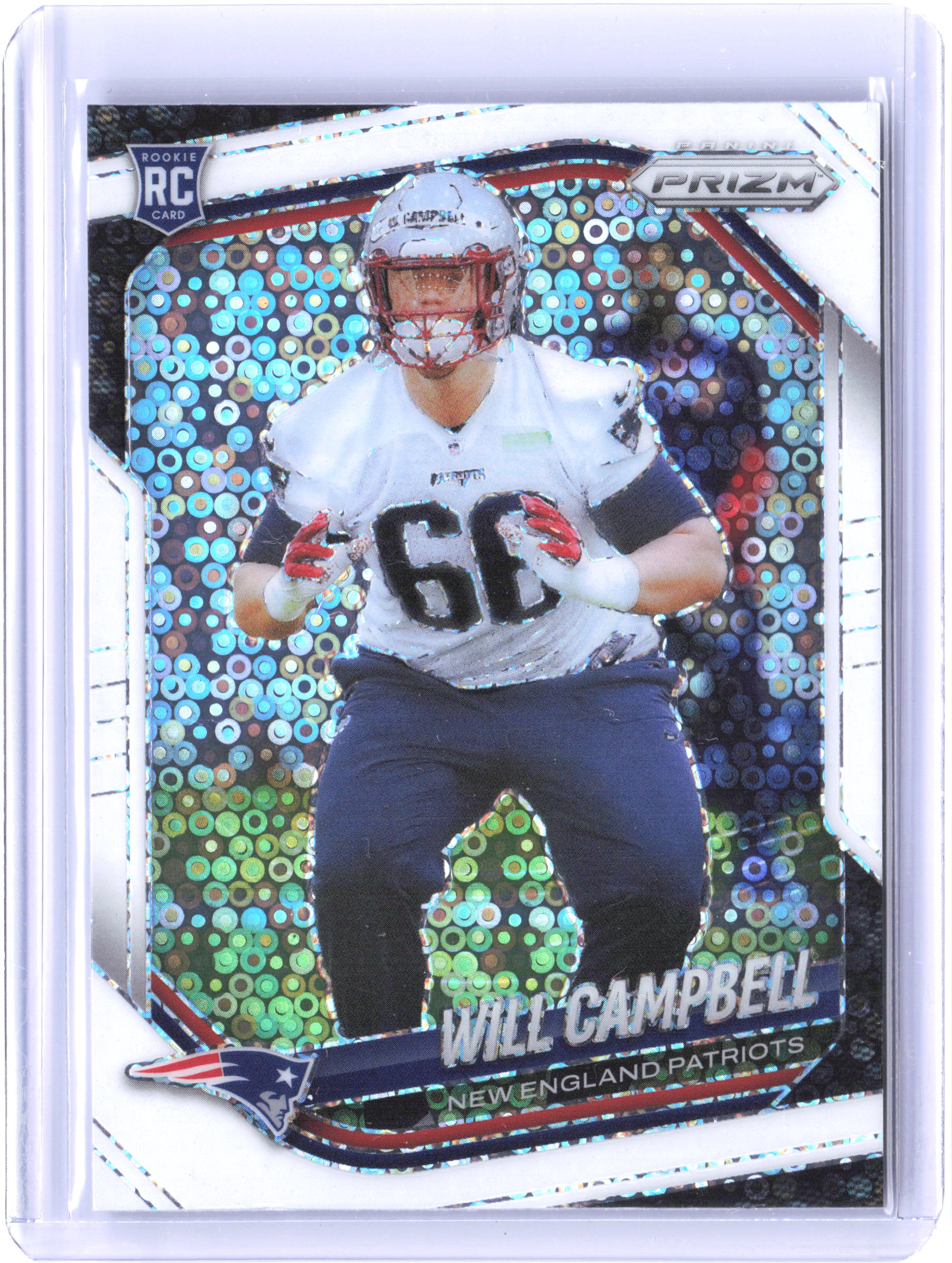 2025 Panini Prizm #312 Will Campbell Prizm Rookie Autographs White Sparkle #/1