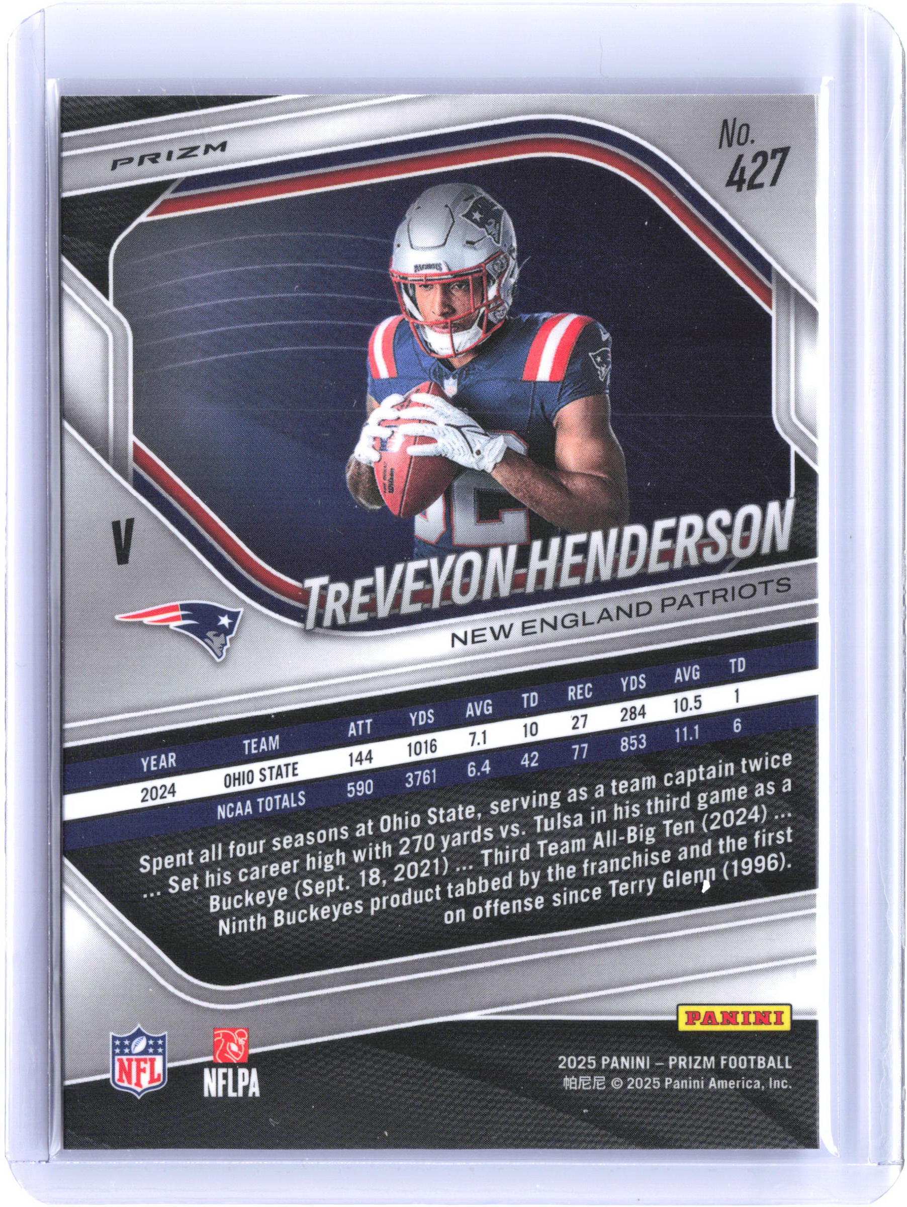 2025 Panini Prizm #427 TreVeyon Henderson Silver