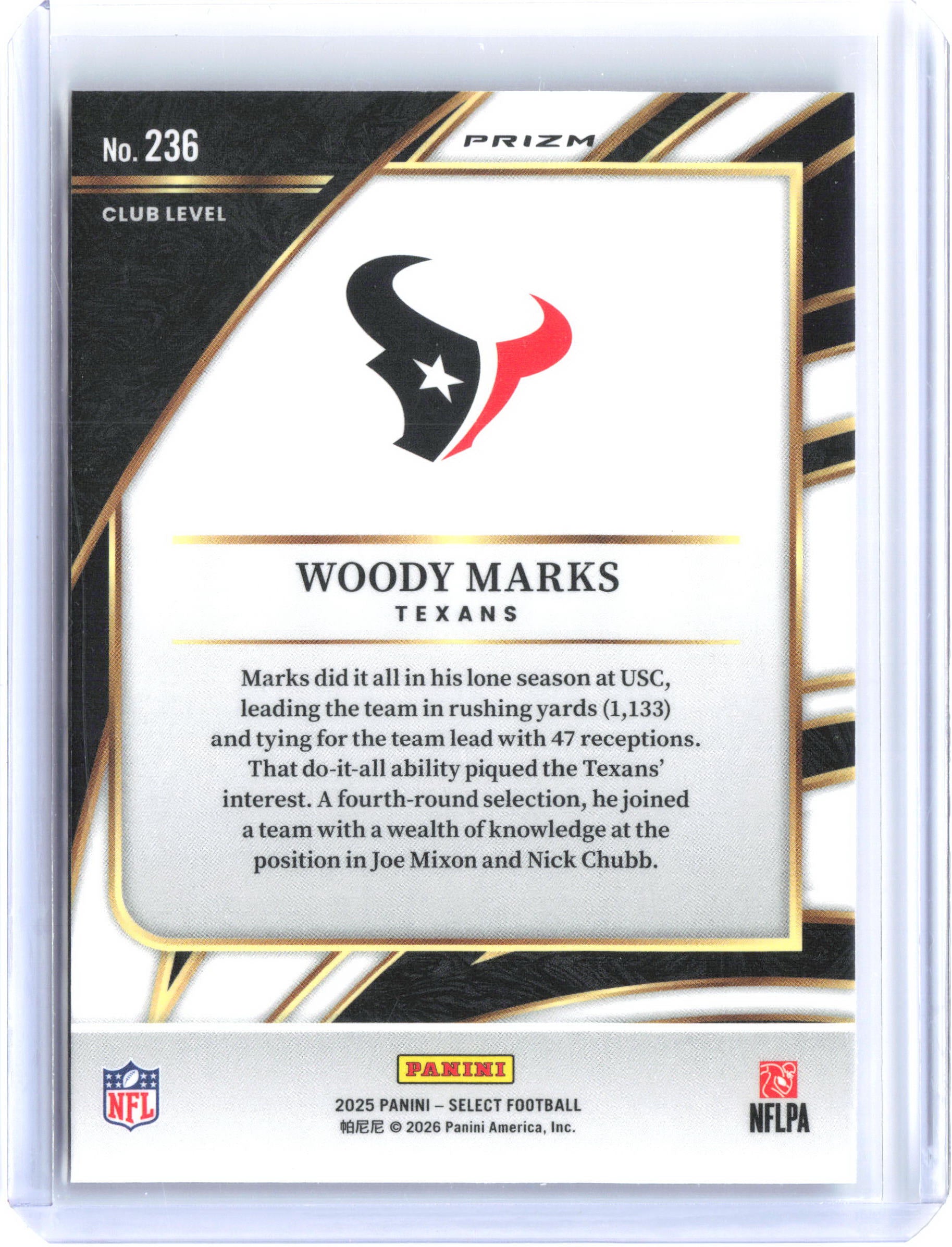 2025 Panini Select #236 Woody Marks