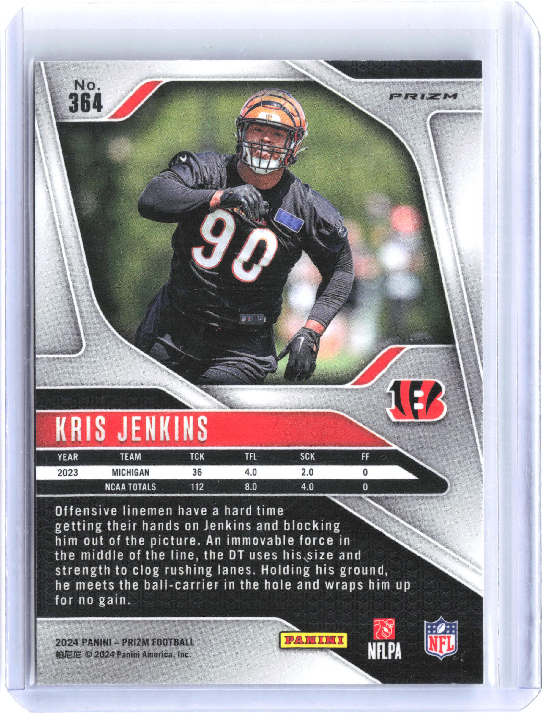 2024 Panini Prizm #364 Kris Jenkins Red White and Blue