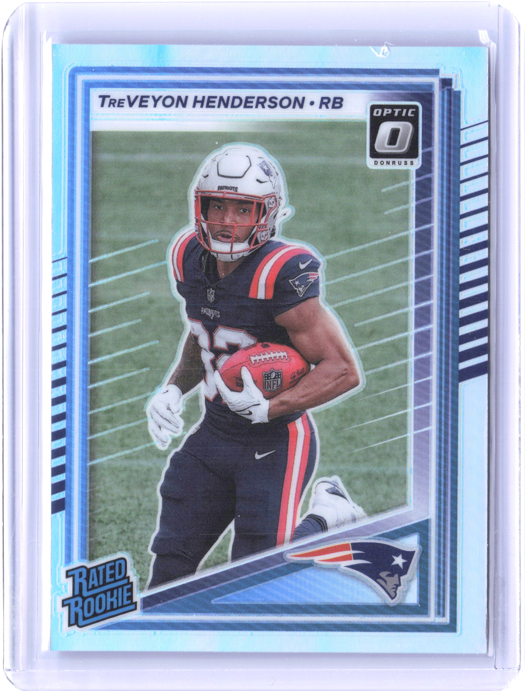 2025 Donruss #332 TreVeyon Henderson Optic Rated Rookies Preview Holo