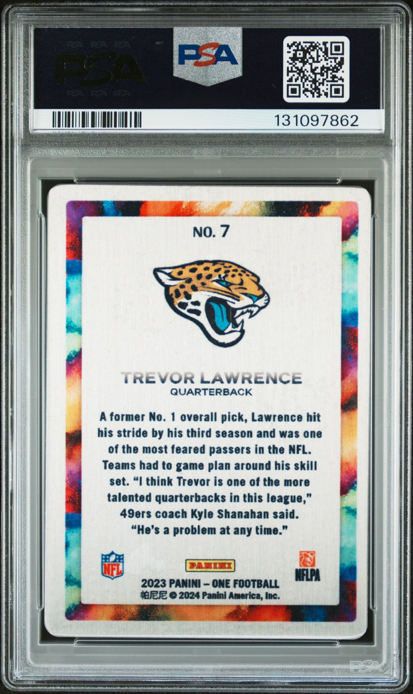 2023 Panini One Color Blast #7 Trevor Lawrence PSA 8