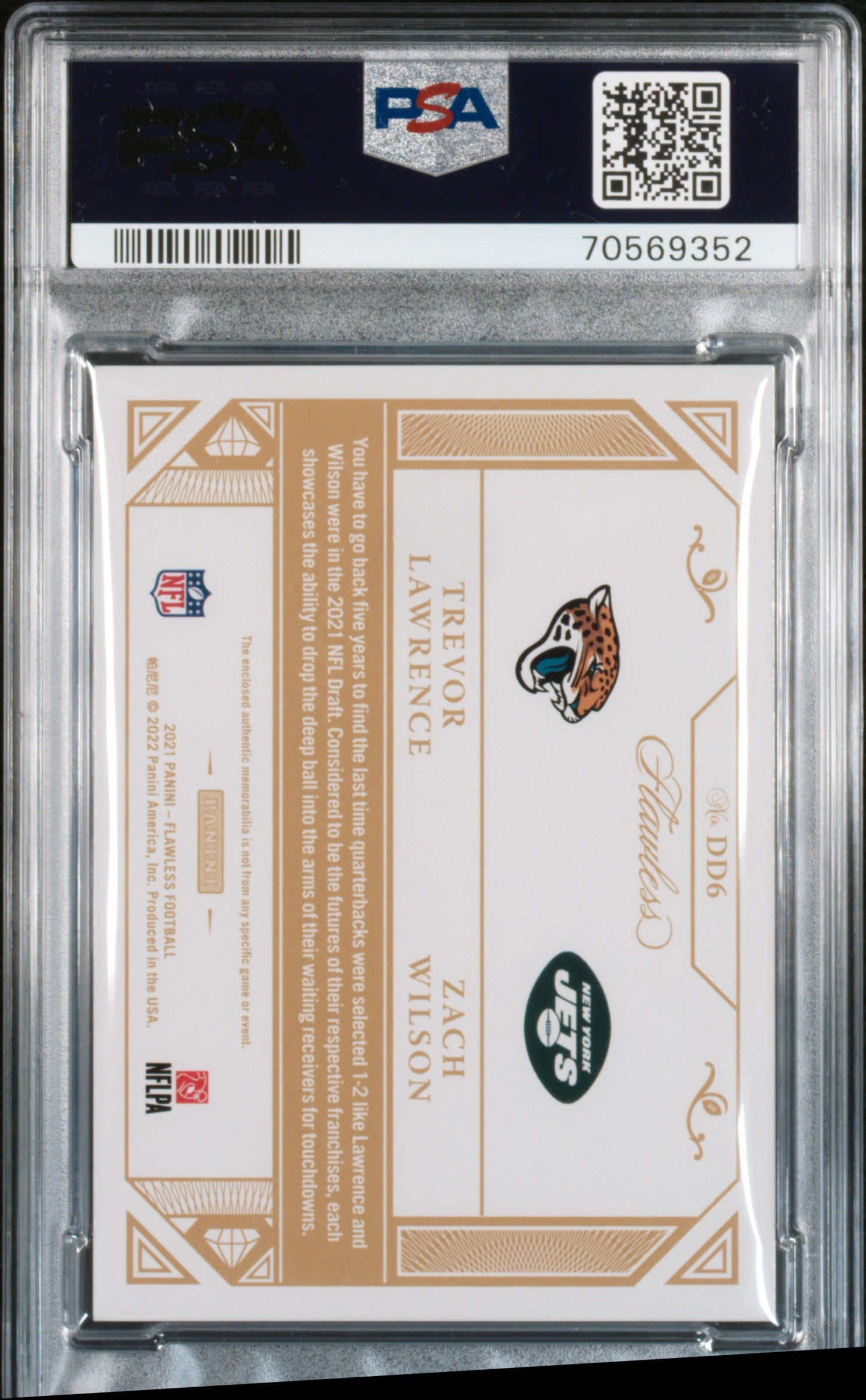 2021 Panini Flawless Dual Diamond Memorabilia #DD6 Z.Wilson/T.Lawrence  PSA 9