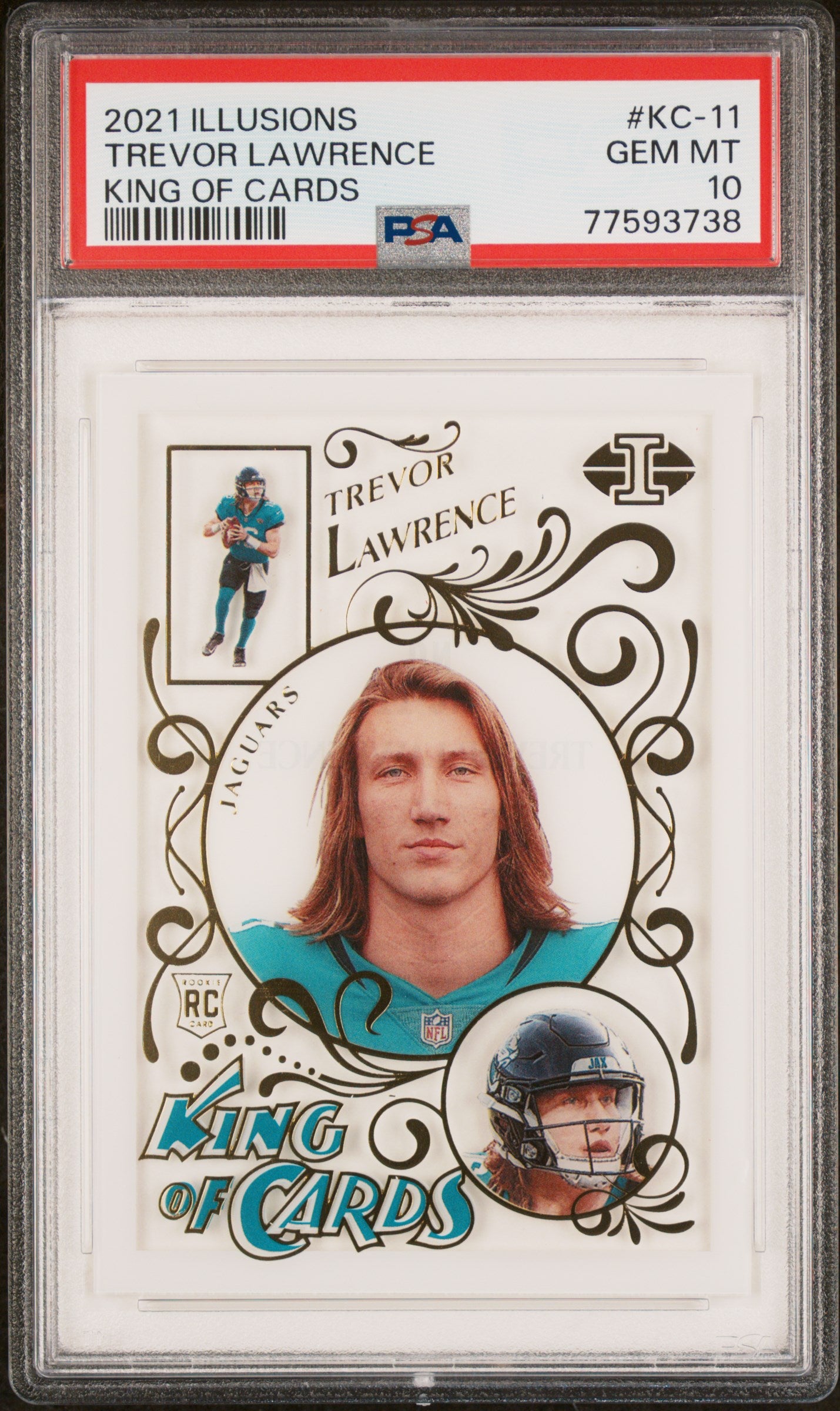 2021 Panini Illusions King Of Cards #KC-11 Trevor Lawrence King Of Cards PSA 10