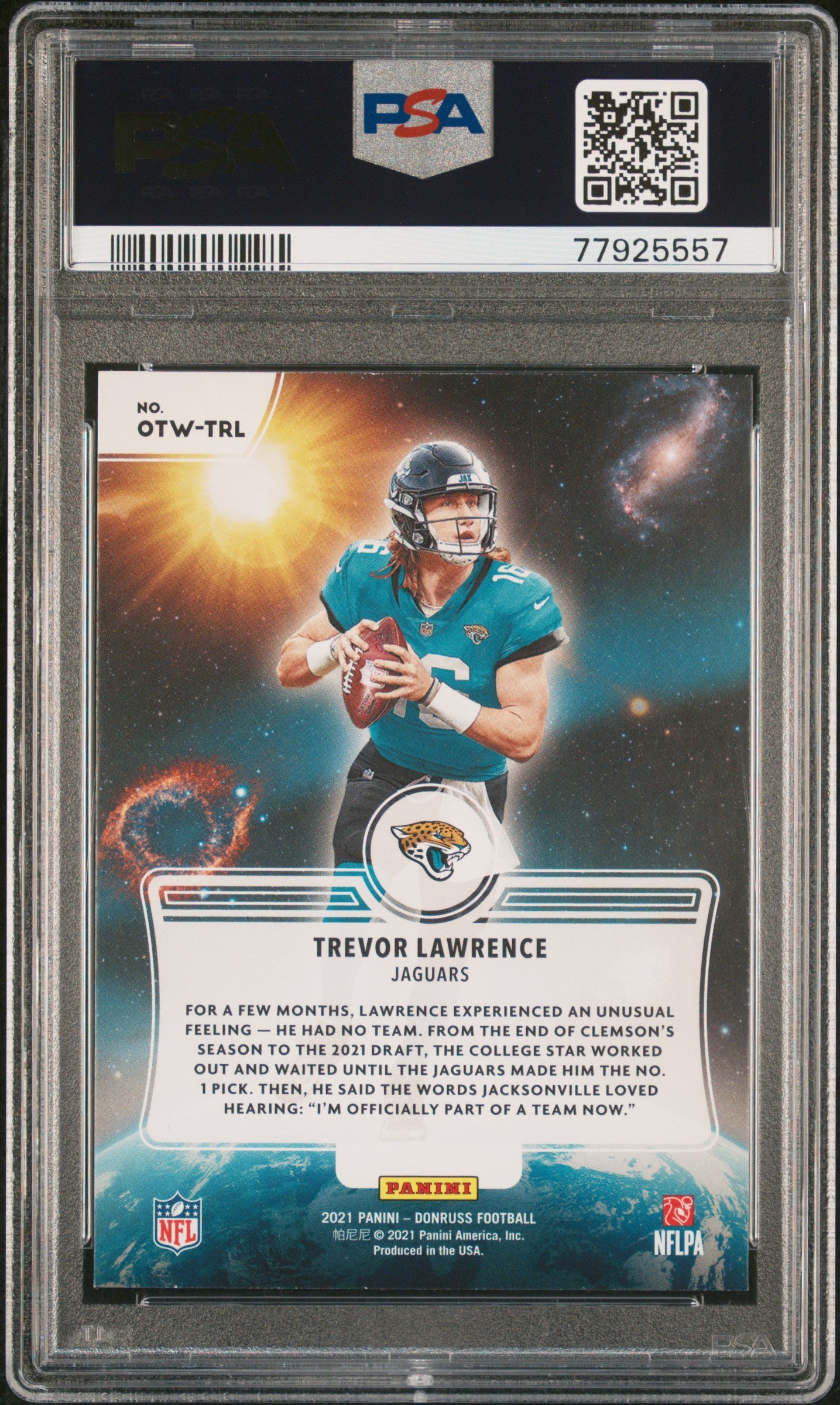 2021 Panini Donruss Out Of This World #OTWTRL Trevor Lawrence  PSA 10