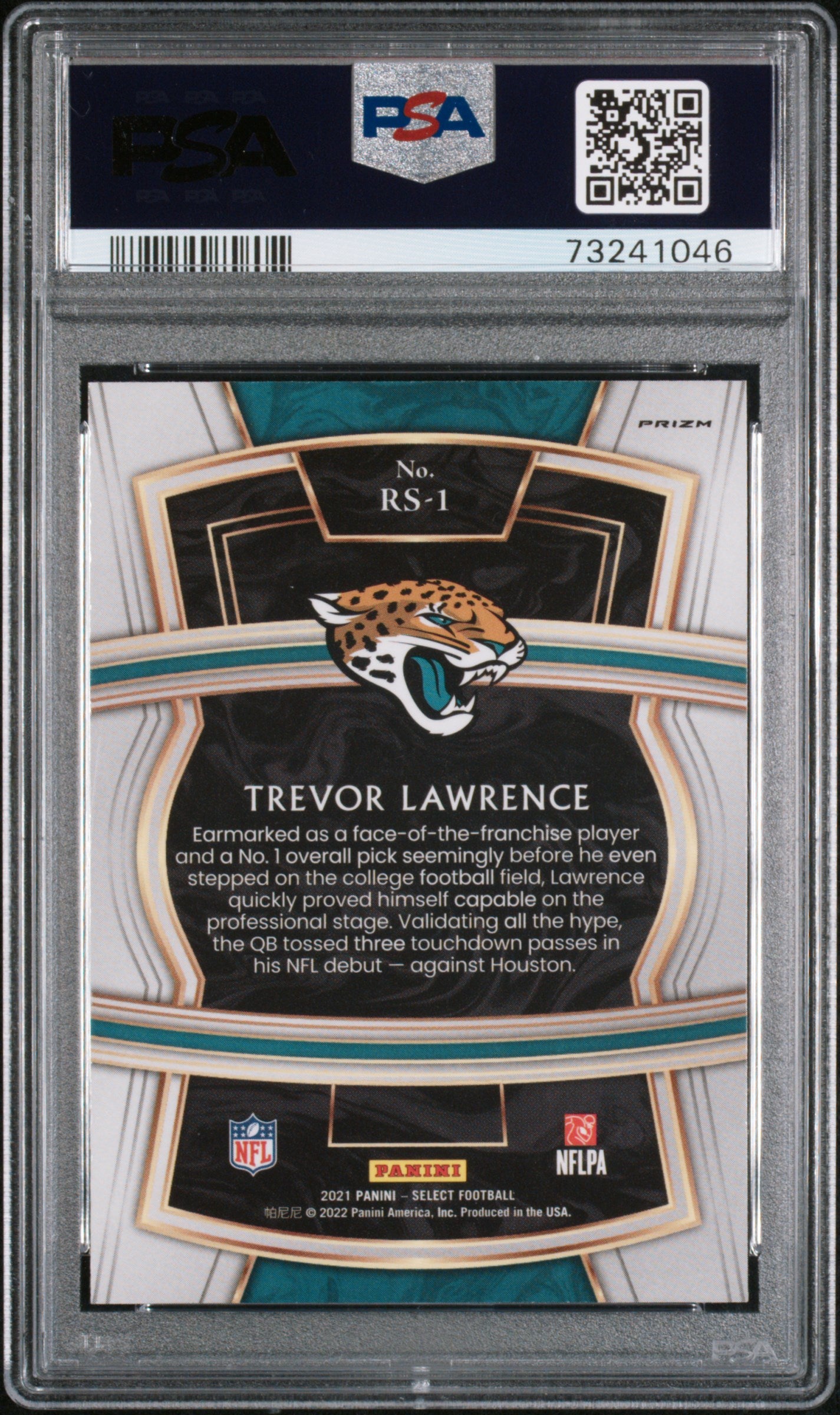 2021 Panini Select Rookie Selections #RS1 Trevor Lawrence Silver Prizm PSA 10