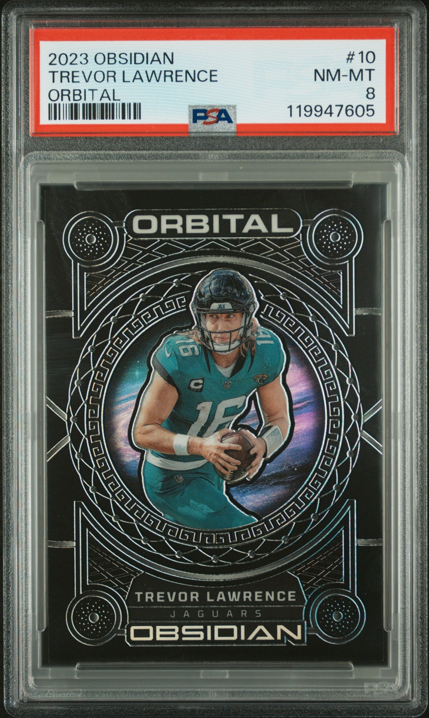 2023 Panini Obsidian Orbital #10 Trevor Lawrence PSA 8