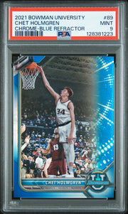 2021 Bowman University #89 Chet Holmgren Chrome-Blue Refractor PSA 9