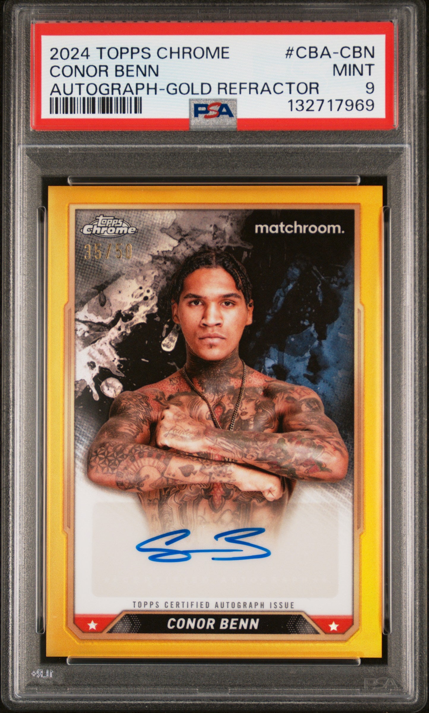 2024 Topps Chrome Boxing Conor Benn Autograph-Gold Refractor PSA 9