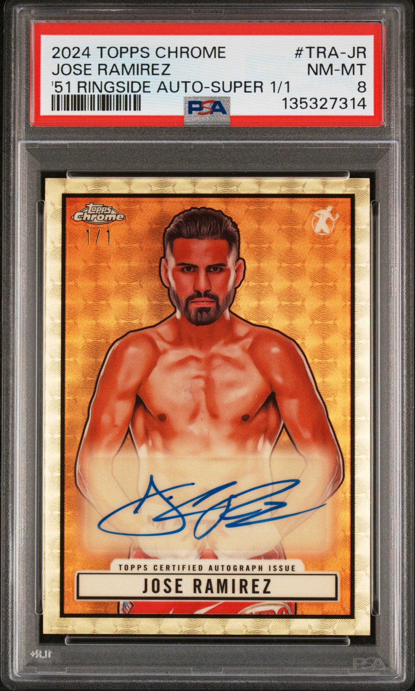 2024 Topps Chrome Boxing 1951  Jose Ramirez 1951 Ringside Auto-Super 1/1 PSA 8