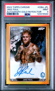 2024 Topps Chrome Boxing #CBA-JPL Jake Paul Autograph-Gold Refractor PSA 9